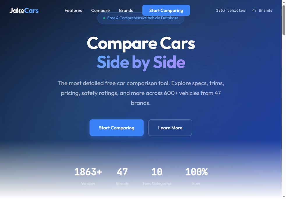 JakeCars Comparison Tool